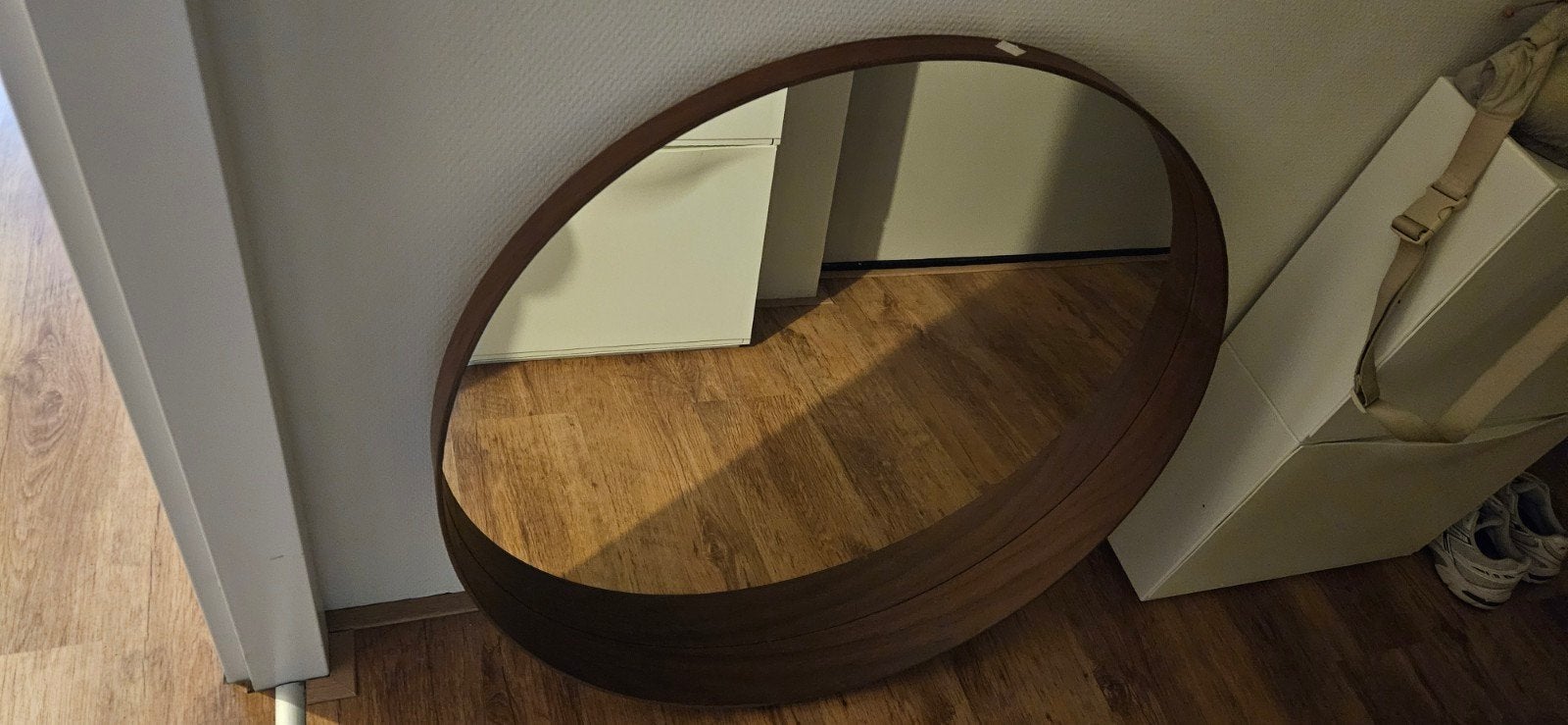 IKEA STOCKHOLM Spiegel Walnootfineer - 80 cm, Ophalen, Rond, Zo goed als nieuw, 75 tot 100 cm