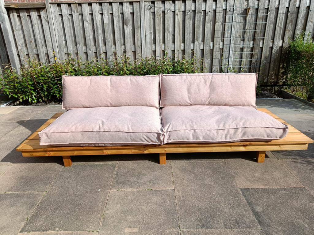 Robuuste houten loungebank 300x100cm (excl. kussens), Ophalen, Nieuw, Hout