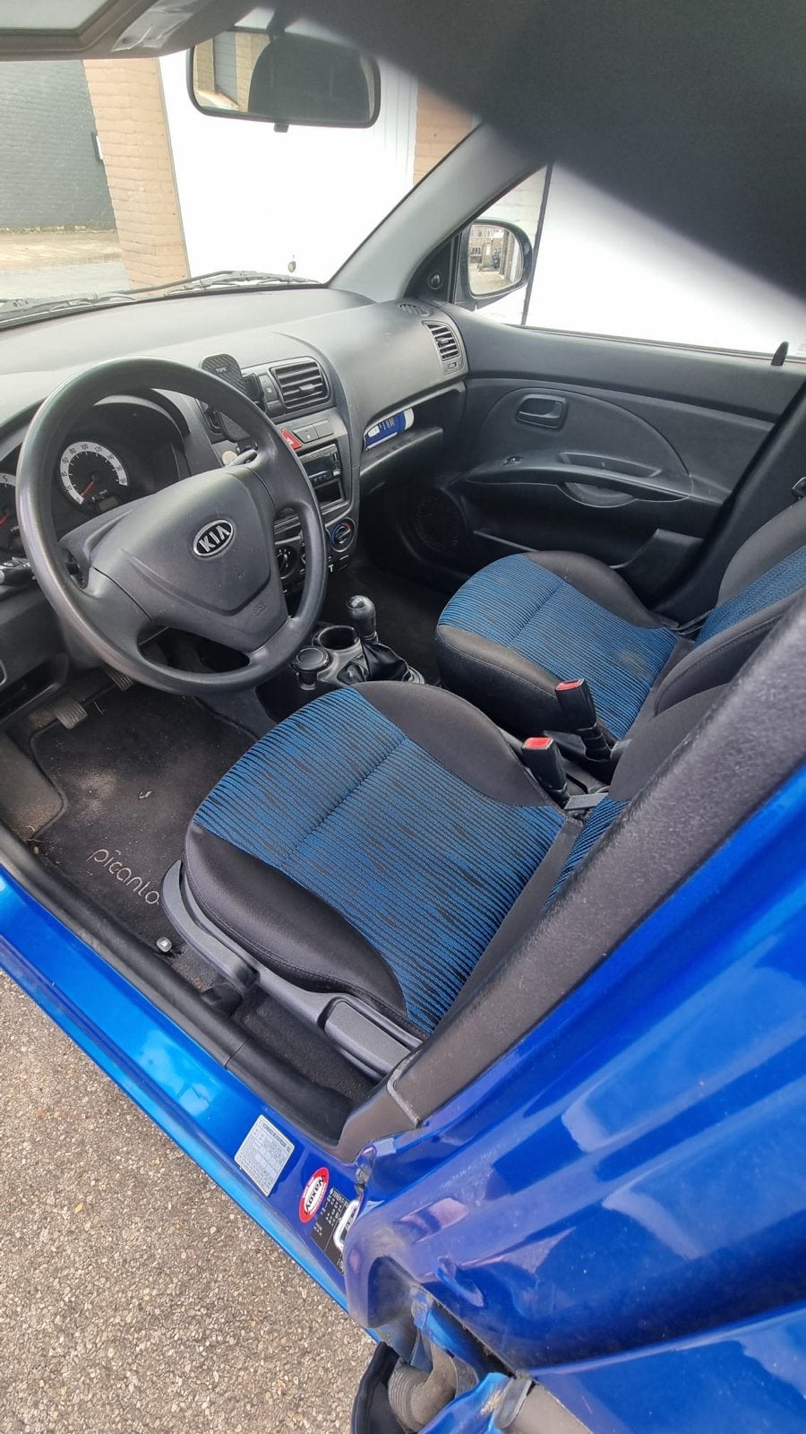 Kia Picanto 1.0 Blauw, bouwjaar 2008, Auto's, Kia, Voorwielaandrijving, Stof, 836 kg, Zwart