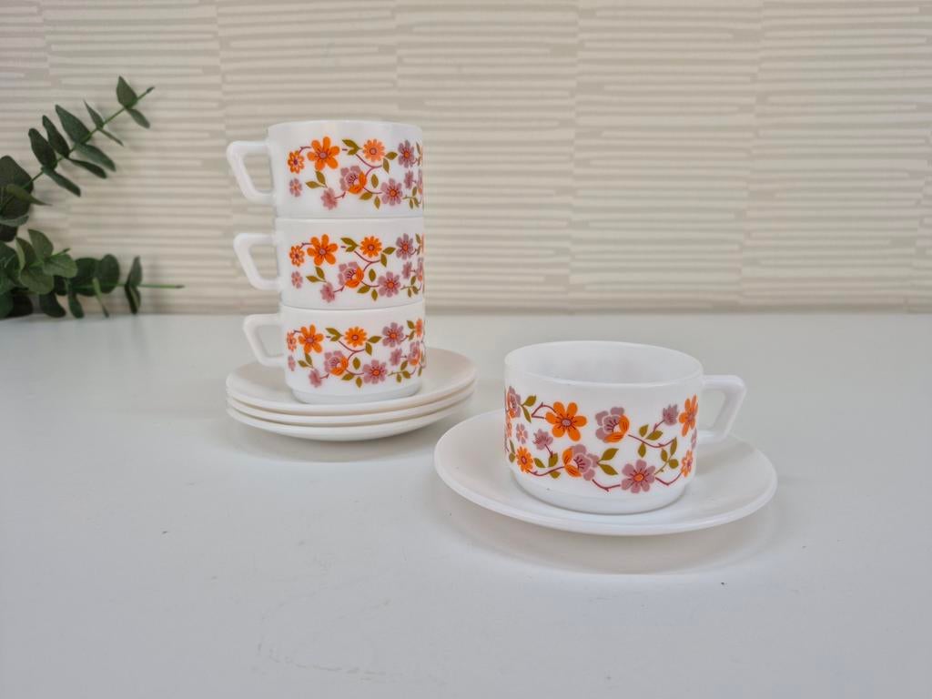 Arcopal France, 'Scania'. Vintage jaren 70 koffiekopjes., Ophalen of Verzenden, ., ., .