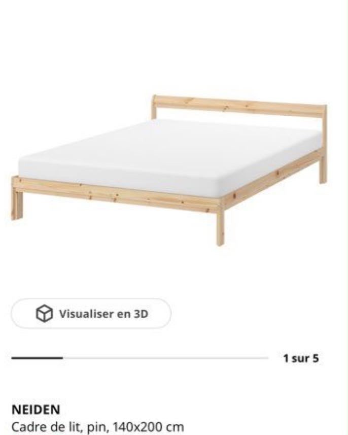 Bed en lattenbodum, Ophalen, Bruin, 140 cm, Zo goed als nieuw