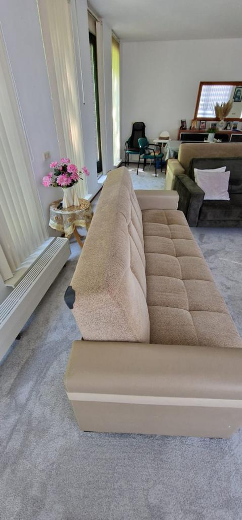 2x bedbank bruin, Ophalen, Gebruikt, 75 tot 100 cm
