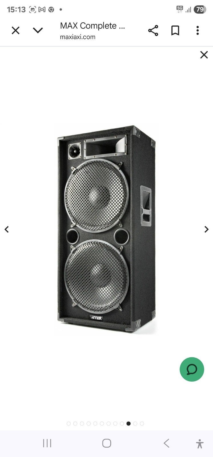 MAX Party Speaker met QSC RMX850 Versterker, Gebruikt, Inclusief kabels, Party speaker, Ophalen