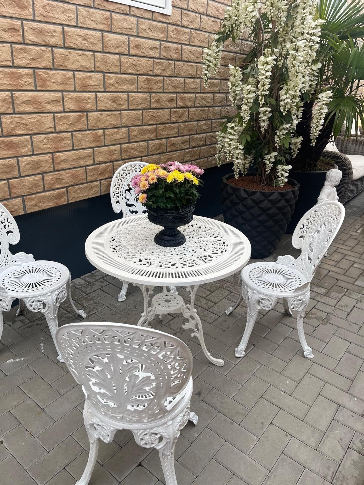 mooie set 4 stoelen en tafel, Ophalen of Verzenden, Zo goed als nieuw, Rechthoekig