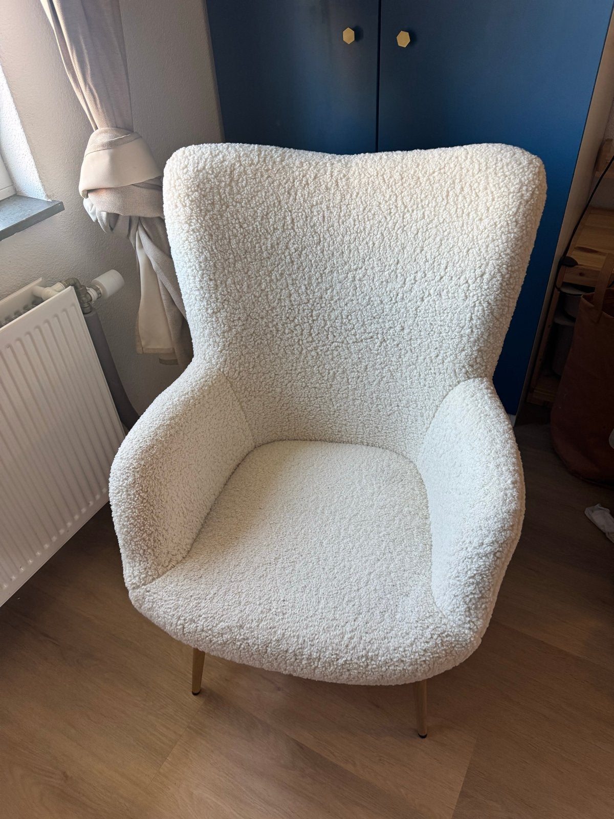 Comfortabele teddy fauteuil Hundested Jysk, Ophalen, Wit, Zo goed als nieuw, Eén