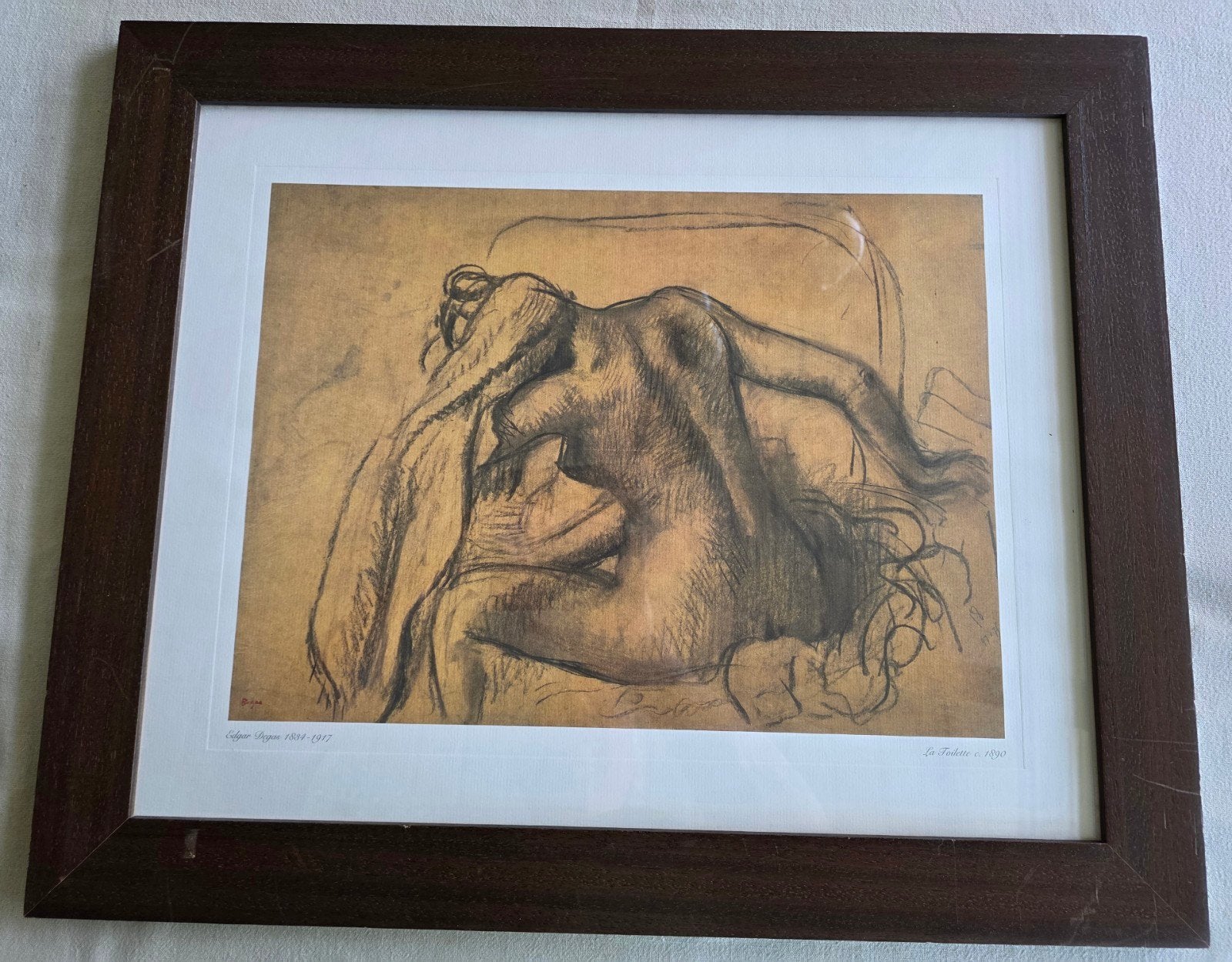 Schilderij La Toilette Edgar Degas 1884-1917, Ophalen, Overige typen, Overige technieken, Achter glas