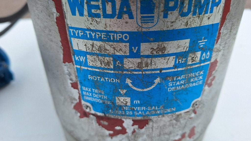 dompelpomp WEDA Type L-174 met Storz koppeling, Ophalen, Gebruikt, Overige typen, Industriepark 2a 9351PA Leek