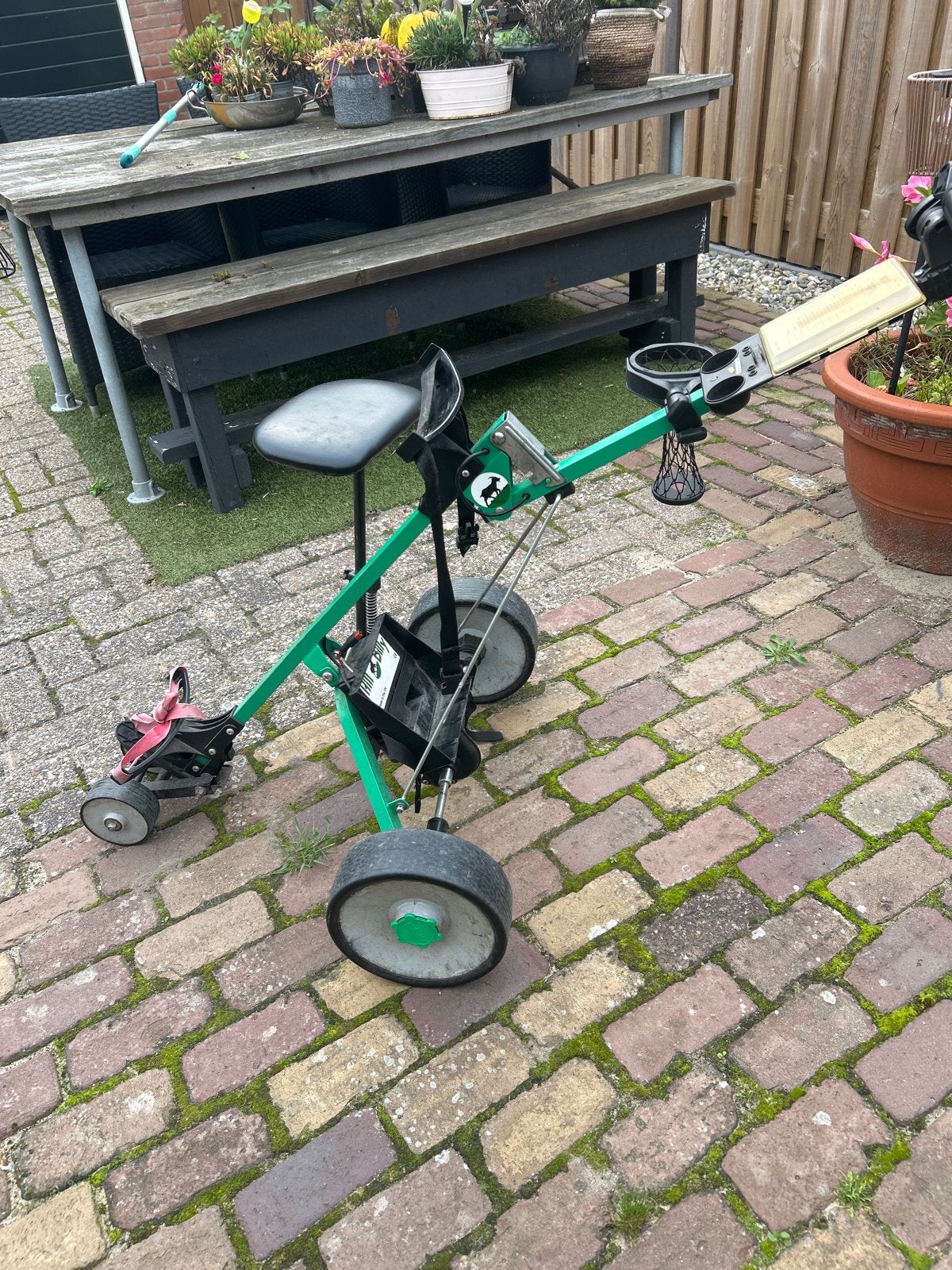 Elektrische Golfkar met zitje - Handige golftrolley, Ophalen, Gebruikt, Golfkar, Overige merken