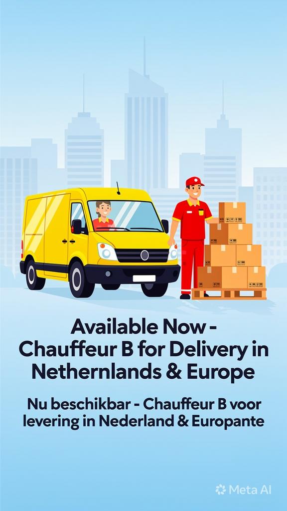 Chauffeur B / Driver B Liscense / ZZP Driver, Vacatures, Vacatures | Chauffeurs, Vanaf 10 jaar, Overige vormen, 33 - 40 uur