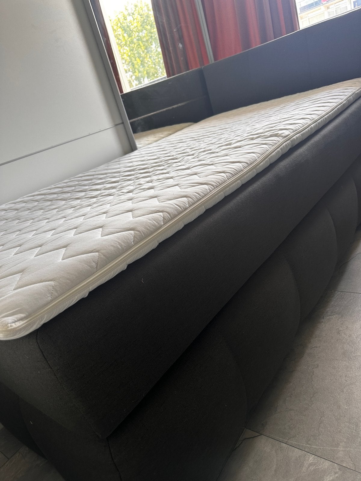Comfortabel bed 100x200 cm (2x 100x200 cm), Ophalen, Zwart, Tweepersoons, 200 cm