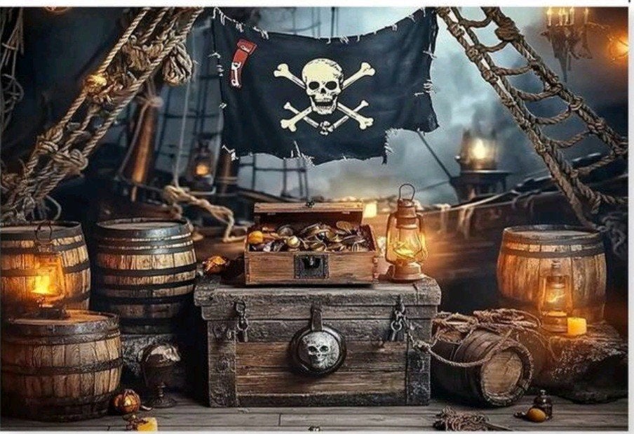 piraten decordoek anderhalve meter breed, Ophalen of Verzenden, Zo goed als nieuw