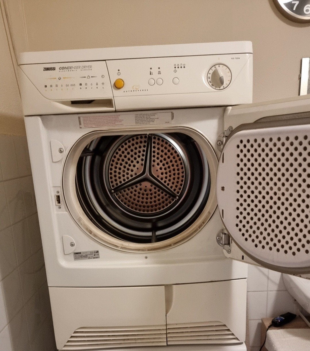 wasdroger merk ZANUSSI werkt perfect, Ophalen, Gebruikt, Condens, 85 tot 90 cm