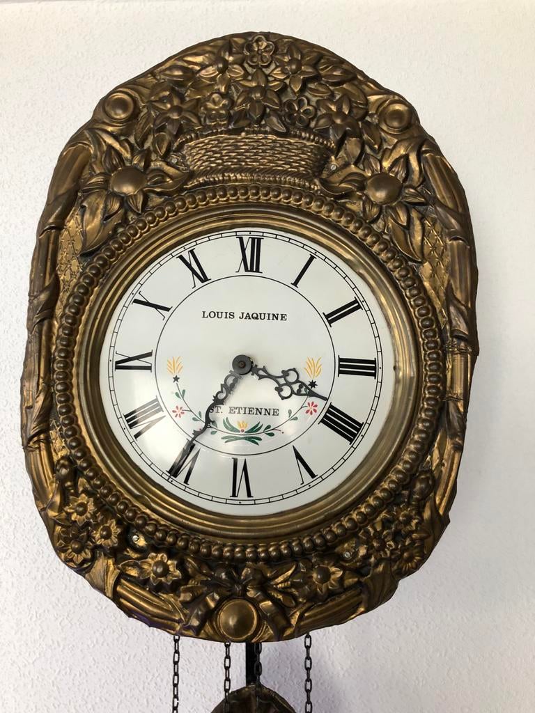 Antieke Louis Jaquine St. Etienne wandklok, Ophalen