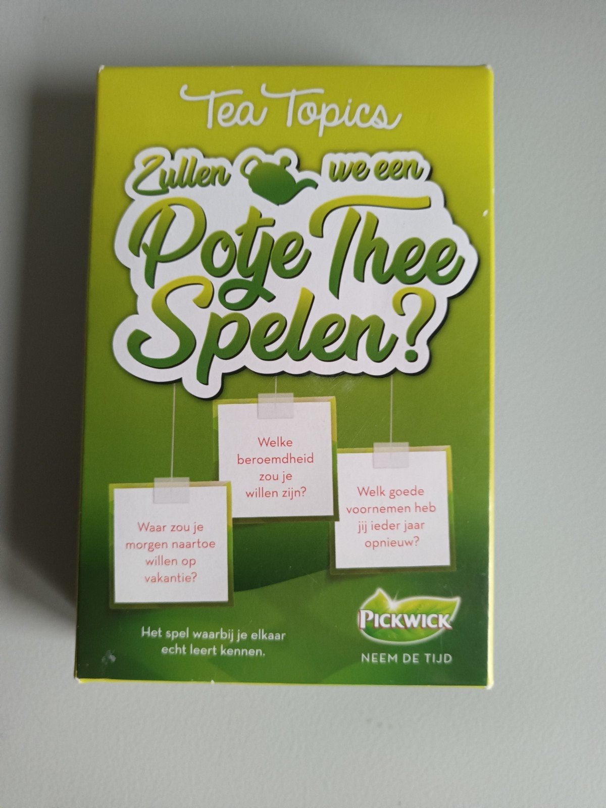 Tea topics zullen we een potje thee spelen? Spelletje vragen, Vijf spelers of meer, Ophalen of Verzenden, Zo goed als nieuw, Pickwick