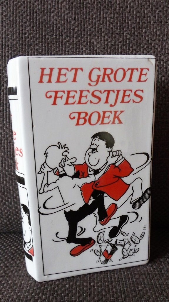 Laurel en Hardy spaarpot boekvorm, Ophalen of Verzenden, Gebruikt, Steen, Aardewerk of Keramiek, Dier