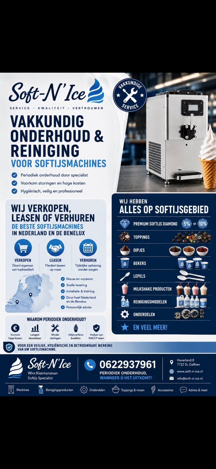 SOFTIJS MACHINES EN ONDERHOUD, Ophalen of Verzenden, Nieuw