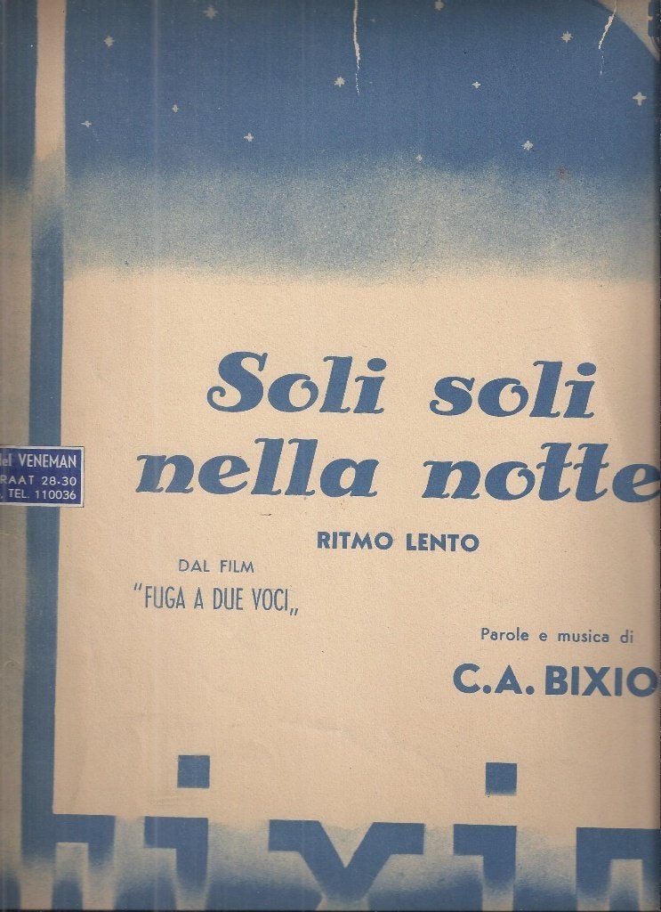 Bo793 bladmuziek soli soli nella notte ritmo lento, Gebruikt, Klassiek, Ophalen of Verzenden, Artiest of Componist
