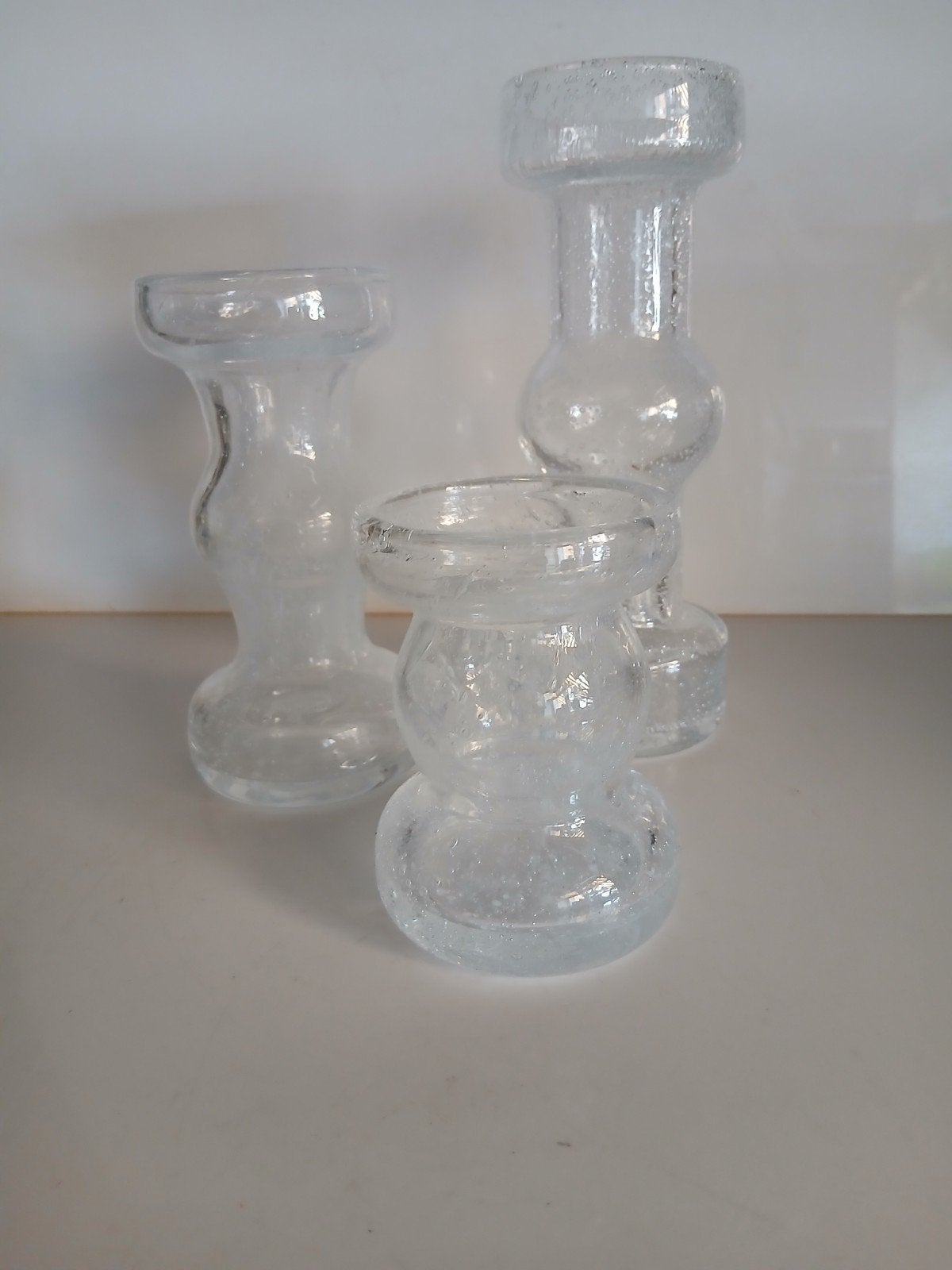 3 Floris Meydam kandelaars Air Bubbel 70er jaren, Overige materialen, Gebruikt, Ophalen of Verzenden, Kandelaar
