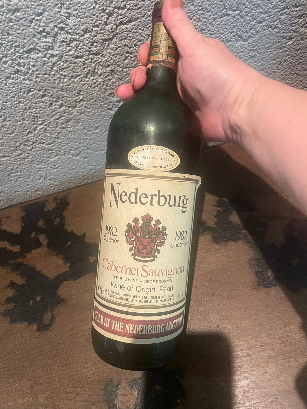 Exclusieve fles rode wijn, Afrika, Gebruikt, Ophalen of Verzenden, Rode wijn