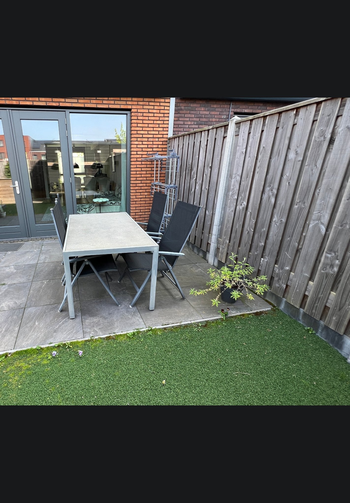 Tuinset met 4 stoelen en tafel, Ophalen, 4 zitplaatsen, Gebruikt, Eettafel