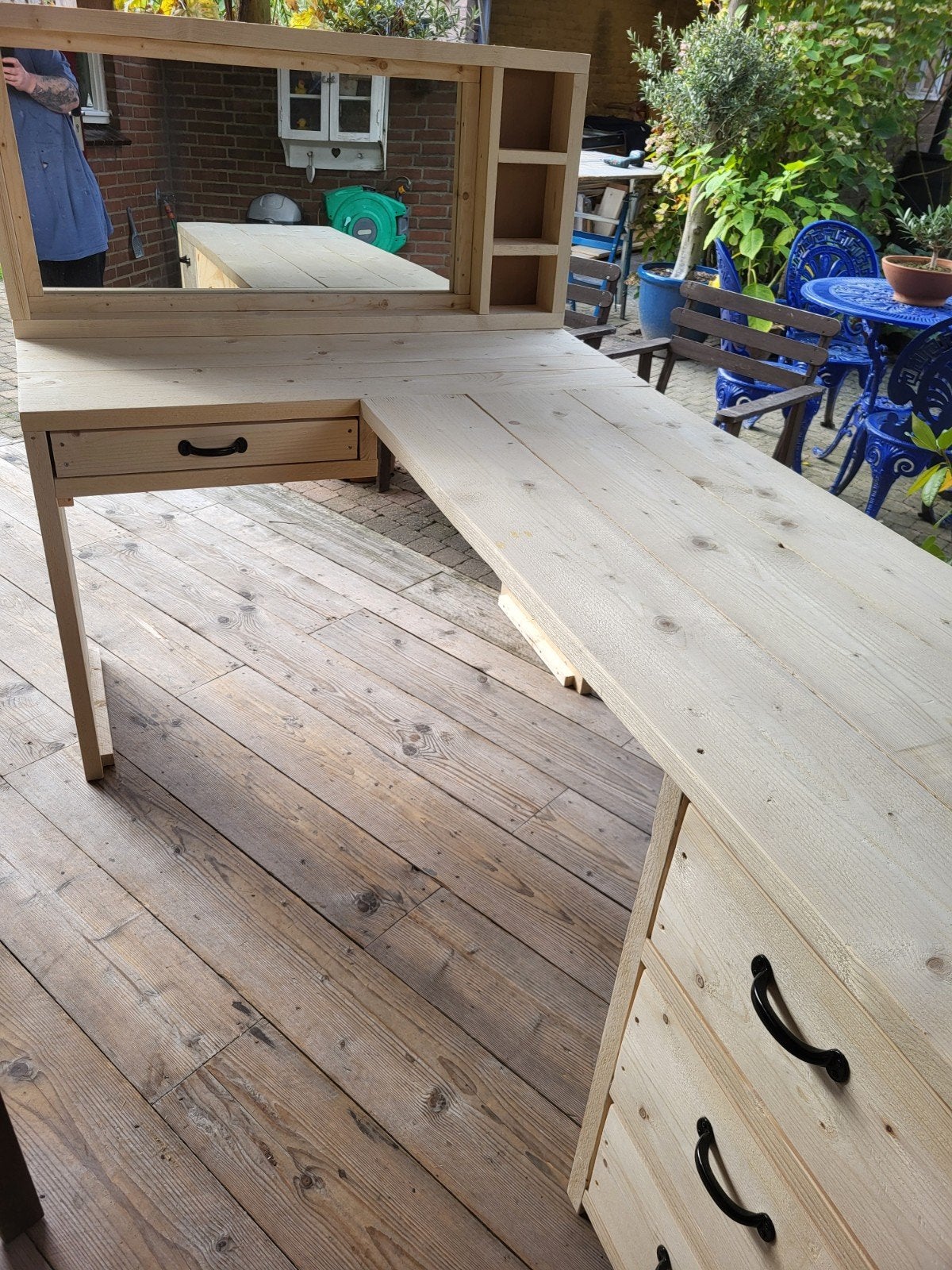 Hoekbureau/kaptafel steigerhout, Ophalen, Nieuw