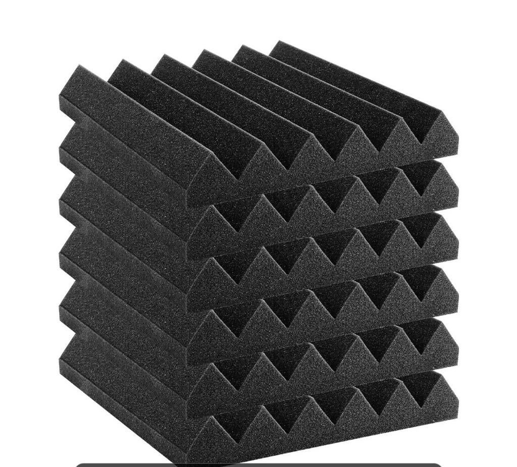 40 Akoestische schuimpanelen 30x30x5 cm geluidsisolerend, Zwart, Nieuw, Wandbord of Wandpaneel, Ophalen