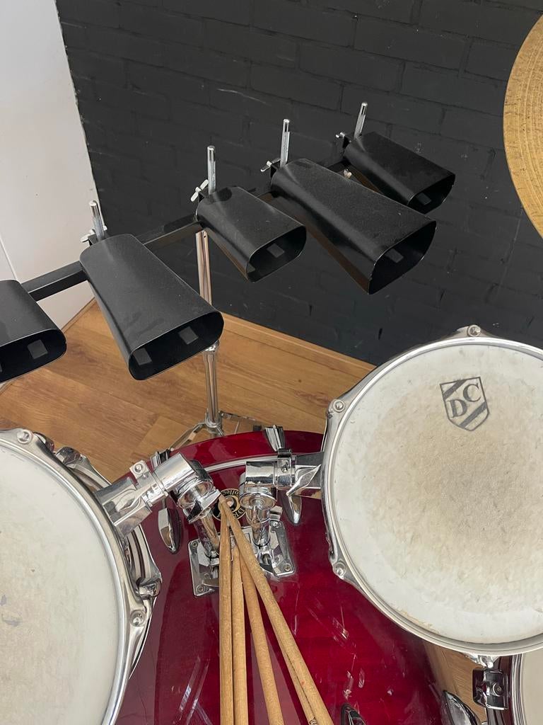 Compleet Drumstel met Cowbells en Bekkens, Muziek en Instrumenten, Drumstellen en Slagwerk, Ophalen of Verzenden, Zo goed als nieuw