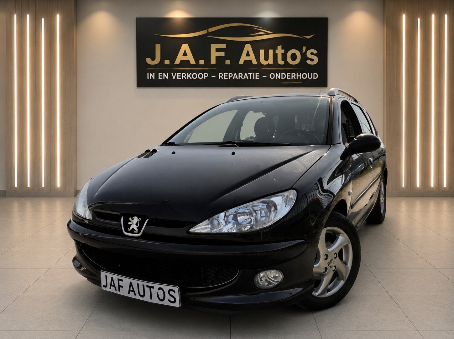 Peugeot 206 1.4 Sw Nw APK Airco zuinig rijden, Auto's, Voorwielaandrijving, 15 km/l, 4 cilinders, Zwart