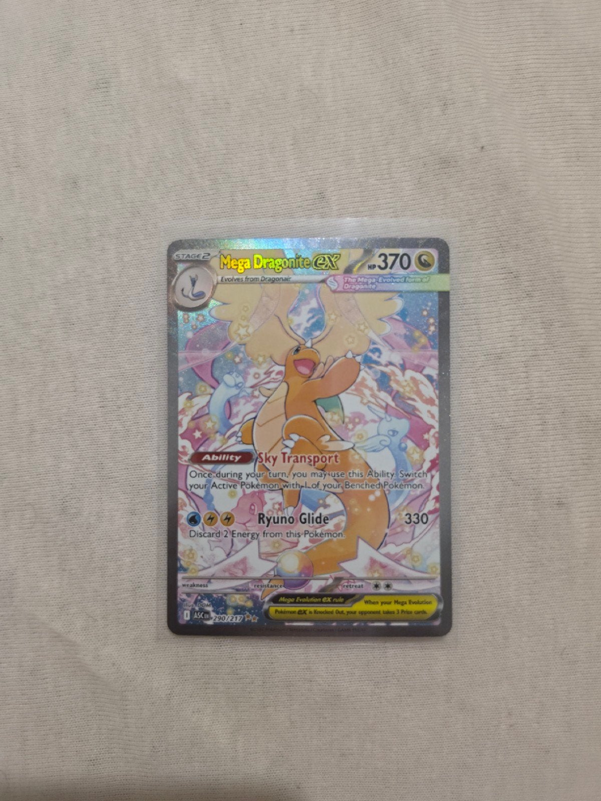 Mega Dragonite EX 290/217 SIR Ascended Heroes, Hobby en Vrije tijd, Verzamelkaartspellen | Pokémon, Ophalen, Zo goed als nieuw
