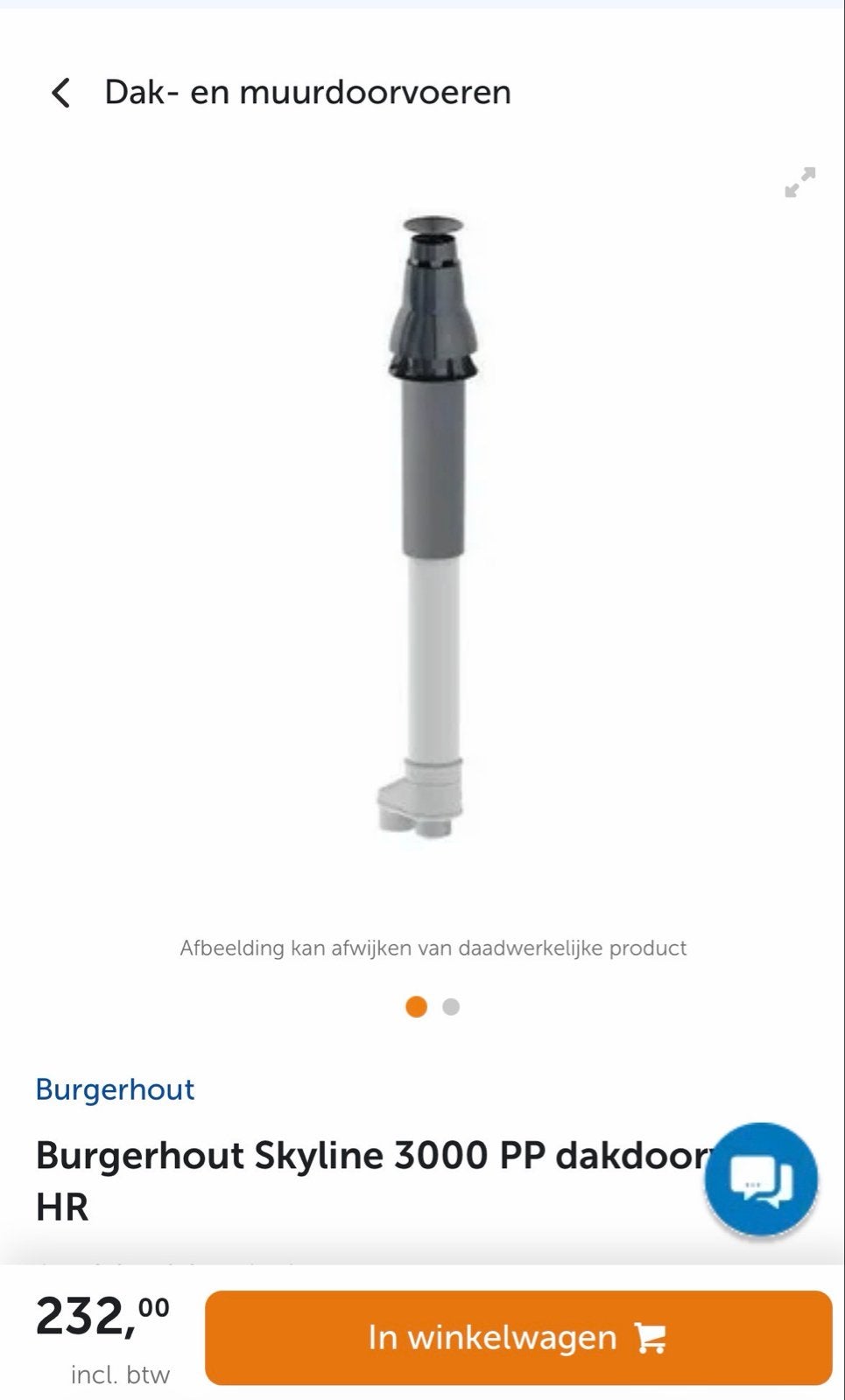 Burgerhout Skyline 3000 PP dakdoorvoer HR, Ophalen of Verzenden, Nieuw
