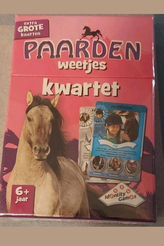 Paarden Weetjes Kwartet - Extra Grote Kaarten (6+ jaar), Vijf spelers of meer, Ophalen, Nieuw, Identity Games