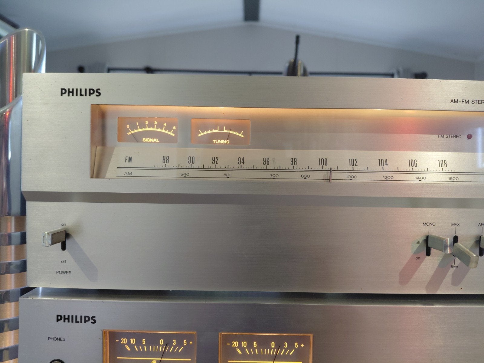 Philips AH384 versterker 2x40W 100% + 186 tuner, Philips, Gebruikt, Losse componenten, Tuner of Radio