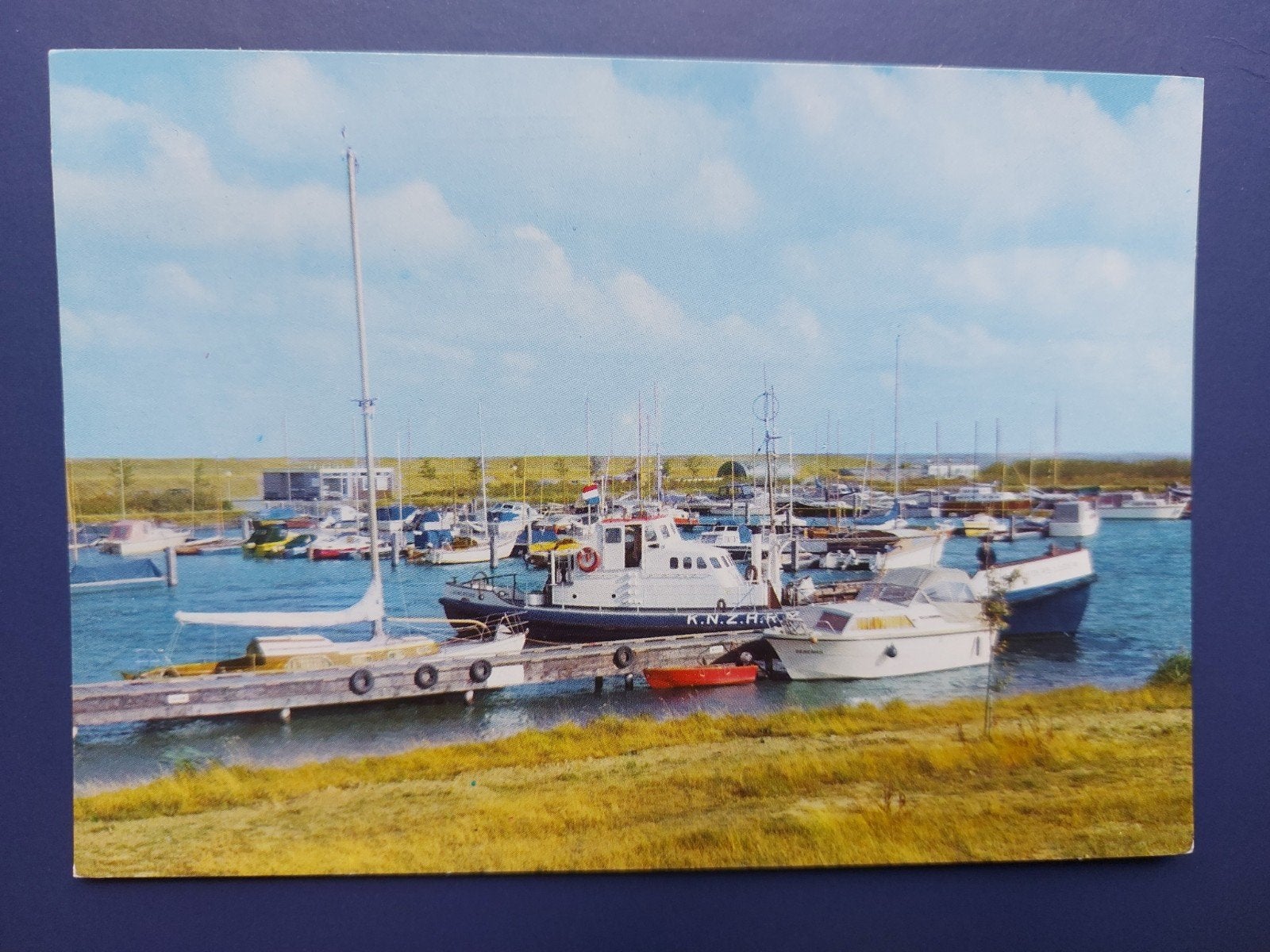 Oude ansichtkaart: Oostmahorn haven met boten, Ophalen of Verzenden, 1960 tot 1980, Ongelopen
