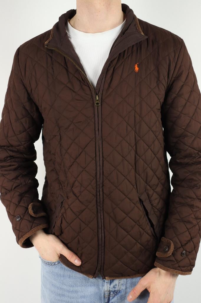 Ralph Lauren quilted jas - S, Bruin, Ralph Lauren, Ophalen of Verzenden, Zo goed als nieuw
