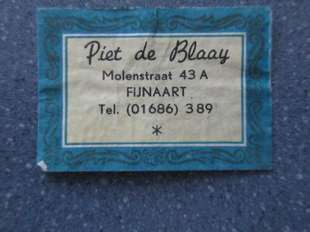 Fijnaart, Piet de Blaay, Verzenden, Gebruikt, Luciferdoosjes of -merken