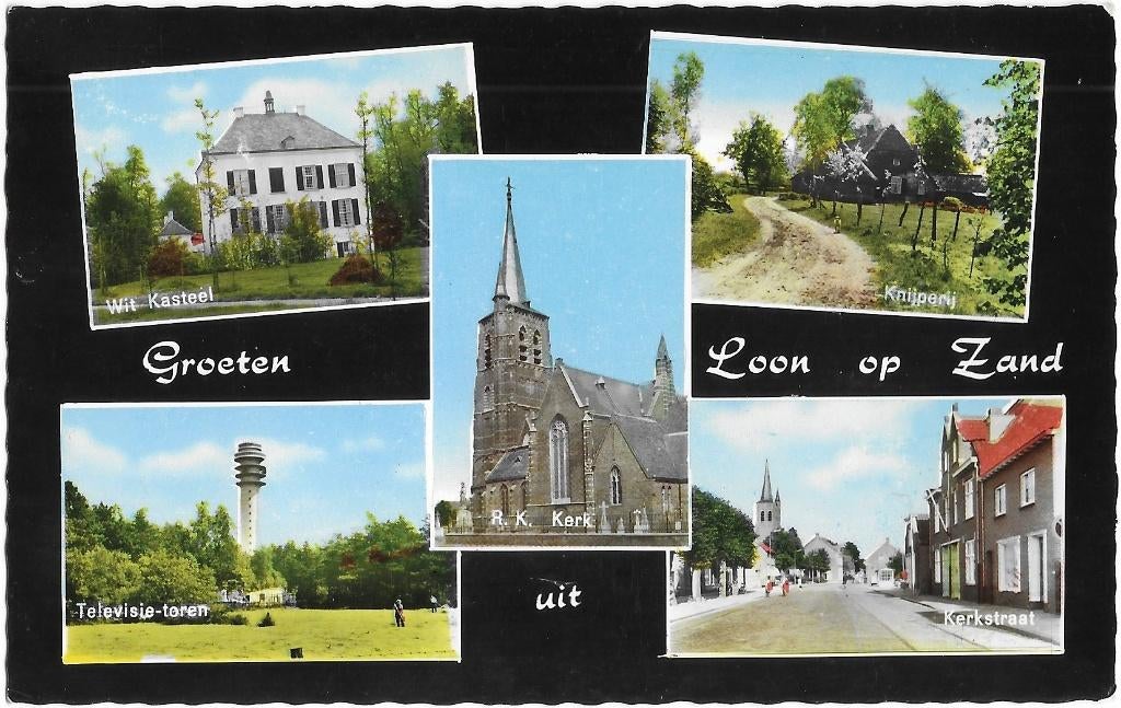 Loon op Zand, Kasteel, Kerkstraat, Knijperij, Televisietoren, Verzenden, 1960 tot 1980, Ongelopen, Noord-Brabant