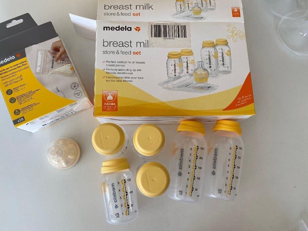 Medela calma en moedermelkflesjes set, Ophalen of Verzenden, Zo goed als nieuw, Speen, Medela