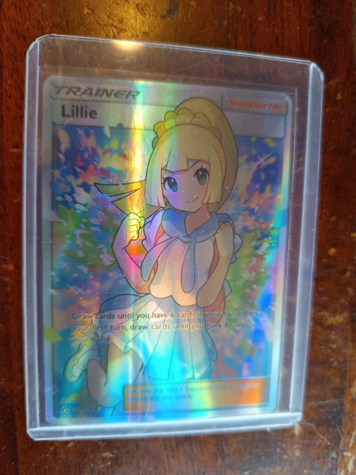 Pokemon Trainer Lillie Holofoil Kaart, Ophalen of Verzenden, Zo goed als nieuw, Losse kaart, Foil