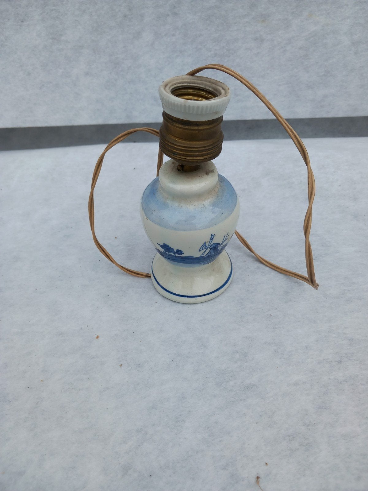 Vintage Delfts Blauw Tafellampje - Zonder Kap, Antiek en Kunst, Ophalen of Verzenden