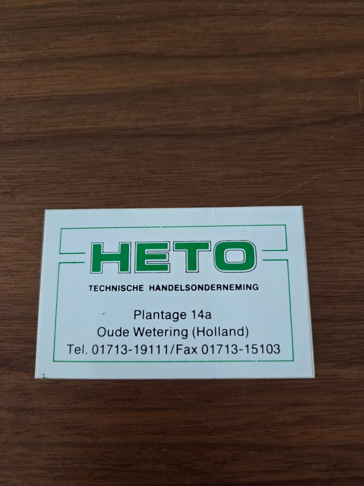 8409 HETO Technische Handelsonderneming Sticker, Ophalen of Verzenden, Nieuw, Bedrijf of Vereniging
