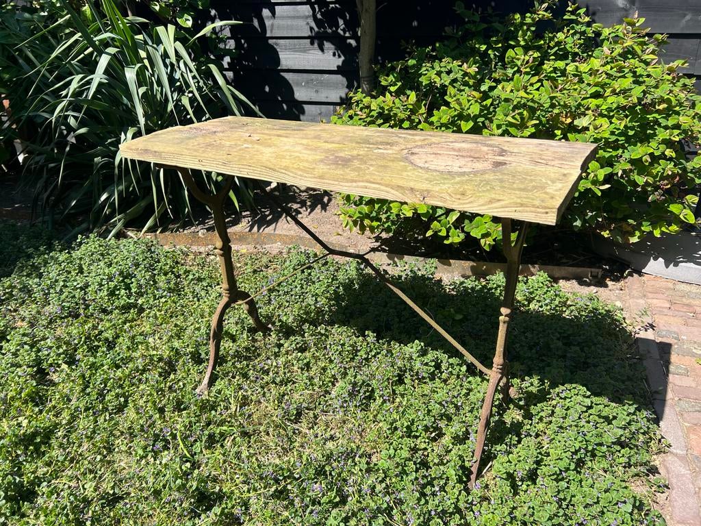 Gietijzeren onderstel (tuin)tafel, Ophalen, Zo goed als nieuw, Rechthoekig, Metaal