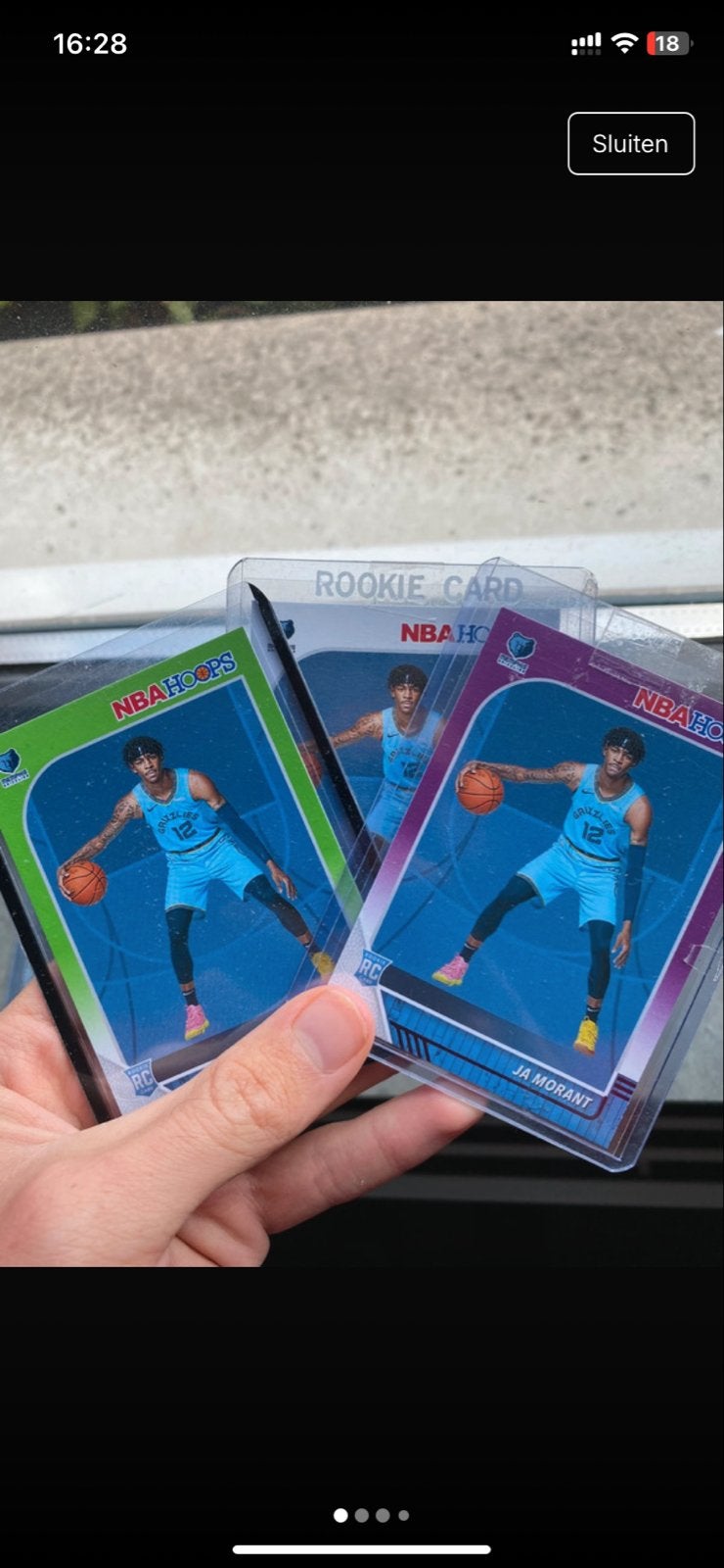 Ja Morant NBA Hoops Rookie Kaarten - Set van 3, Ophalen of Verzenden, Zo goed als nieuw, Overige sporten, Spelerskaart