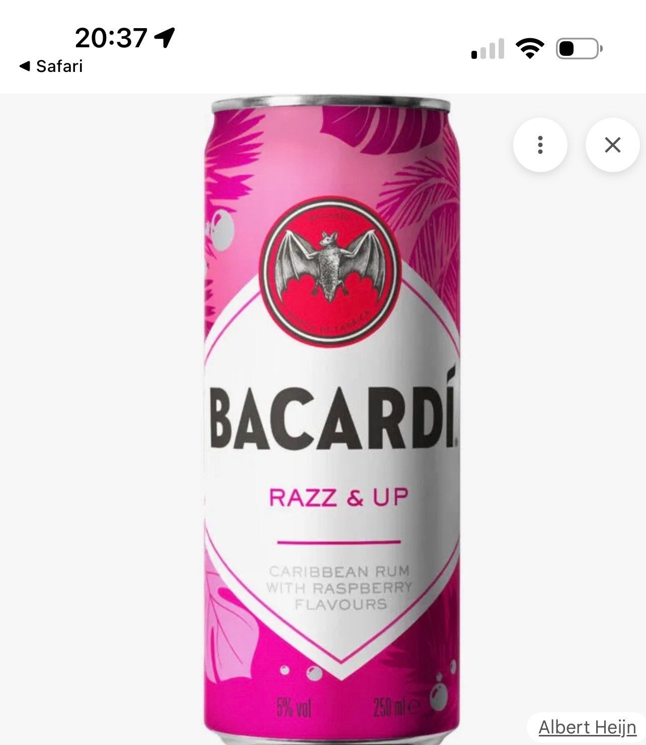 Bacardi razz&up, Ophalen of Verzenden