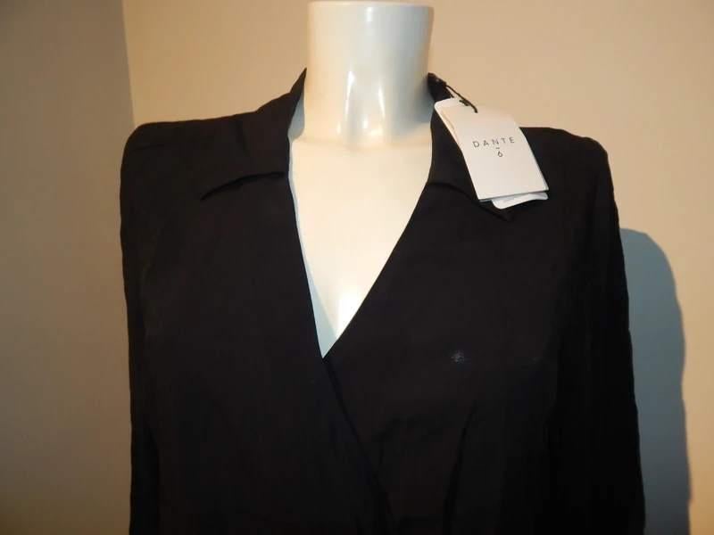 Dante 6 nieuwe zwarte blouse top vaste overslag Nieuw 2M, Verzenden, Zwart, Nieuw, Maat 38/40 (M)