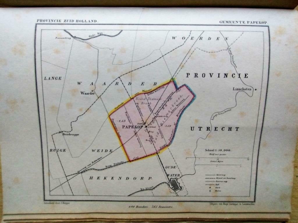 141 / Papekop / Noord Diemer Broek Litho 1867 Kuyper ZH, Ophalen of Verzenden