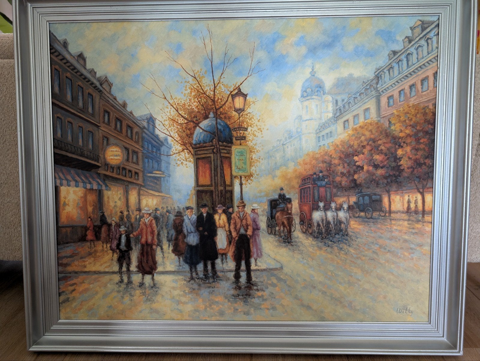 Schilderij: Straatgezicht in Parijs, zeer goede staat, Antiek en Kunst, Ophalen, Doek, Impressionistisch, Olieverf