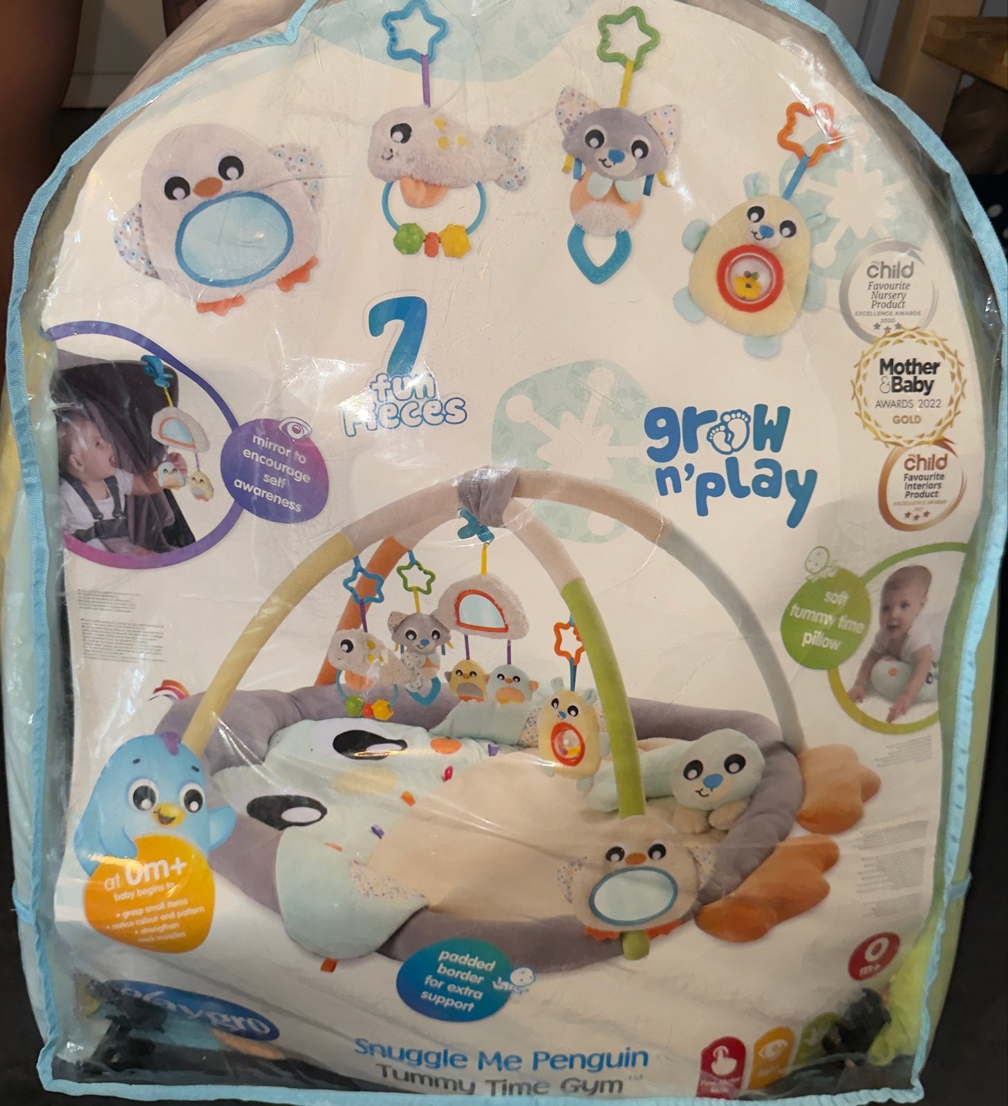 Baby Gym Speelkleed Grow n' Play Pinguïn (zonder speeltjes), Ophalen, Zo goed als nieuw, Speelkleed