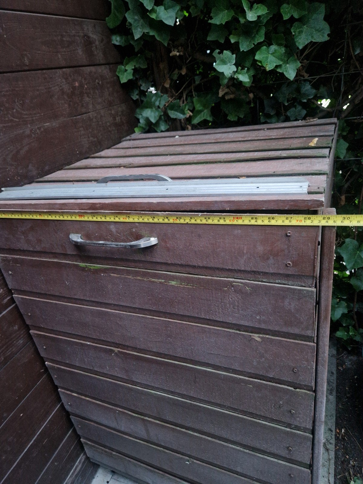 Houten afvalcontainer ombouw voor 120 of 240 lit., gebruikt, Ophalen, Gebruikt, Hout, Overige typen