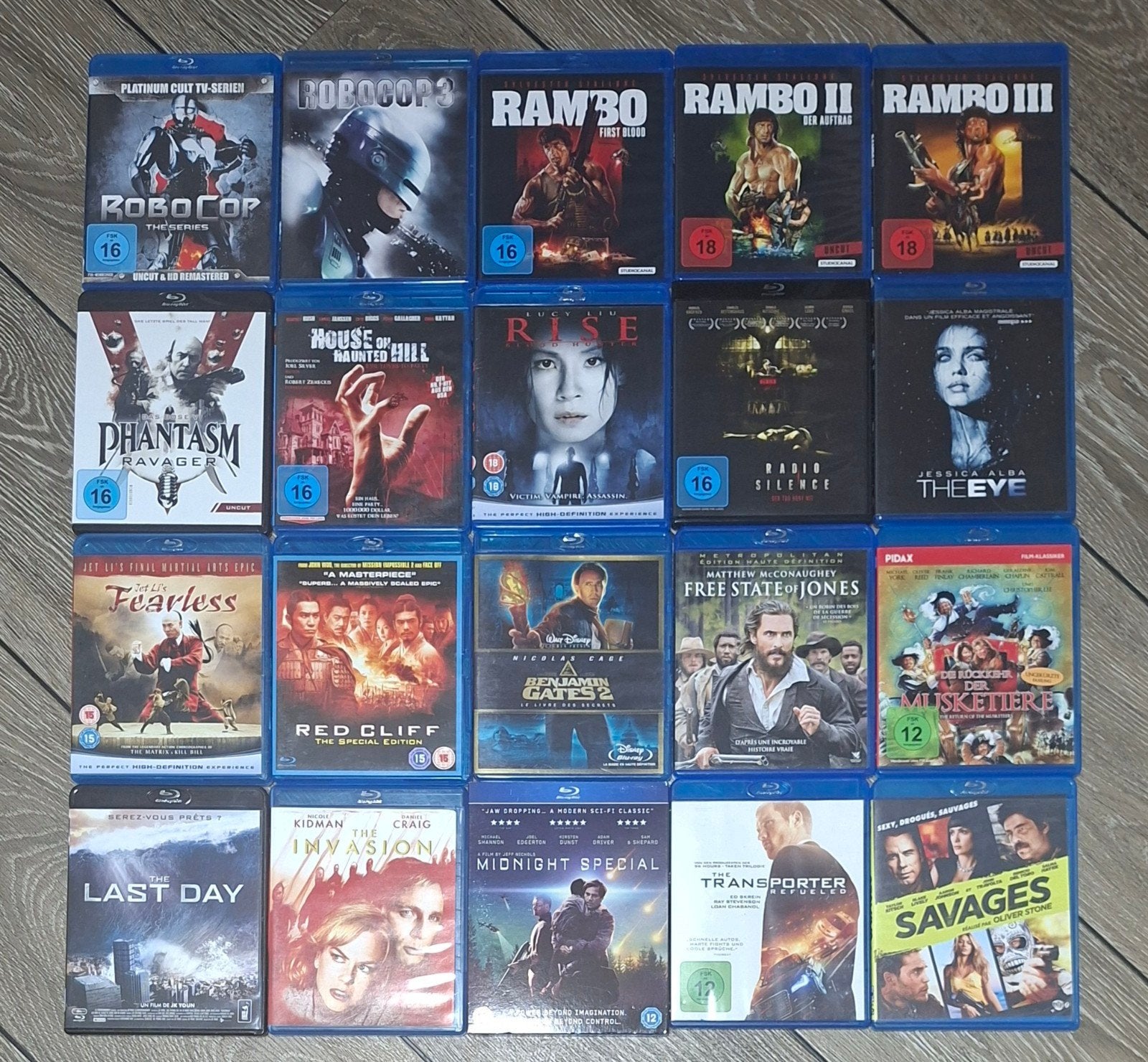 partij 40 blu-rays (import regio B) + the Pacific Tin Box, Ophalen of Verzenden, Zo goed als nieuw, Horror