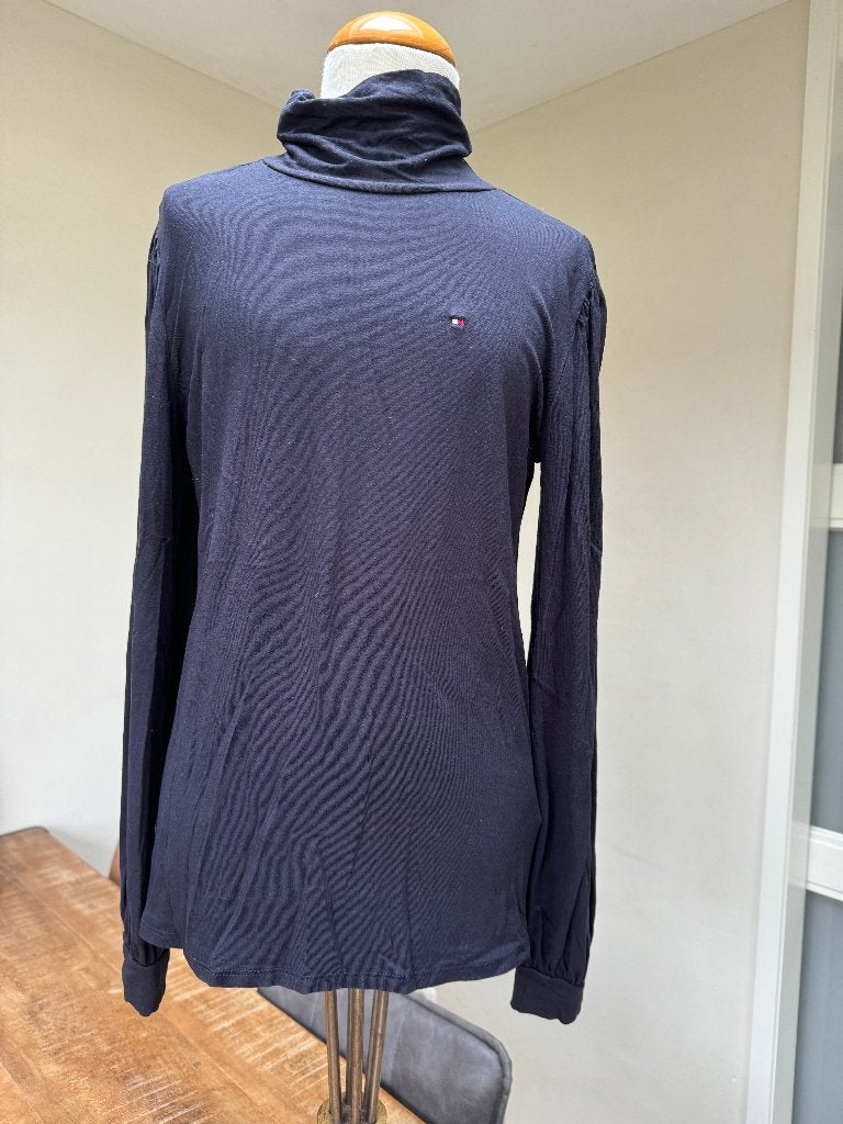 TOMMY HILFIGER shirt met col, blauw netjes maat 164 DH, Kinderen en Baby's, Kinderkleding | Maat 164, Gebruikt, Tommy Hilfigger
